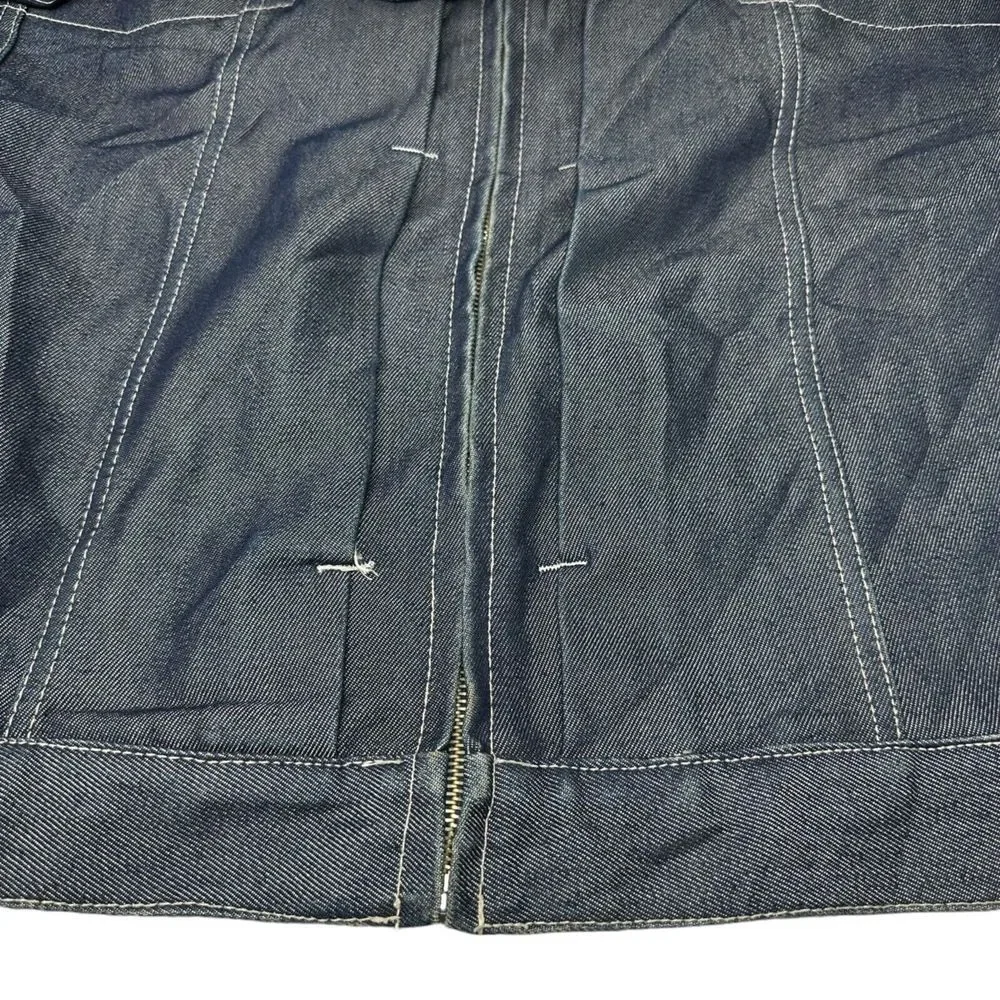 FUBU The Collection Blue‎ Denim Jacket Button Y2K 90s 3XL XXXL